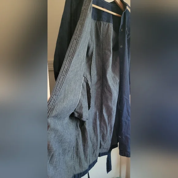 Talbots Shirt Dress Womens Size 10P Denim Long Sleeve Button Up Belted P2P 19" - Picture 6 of 9